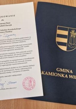 Podziękowanie Wójta Gminy Kamionka Wielka dla dyrektorów szkół