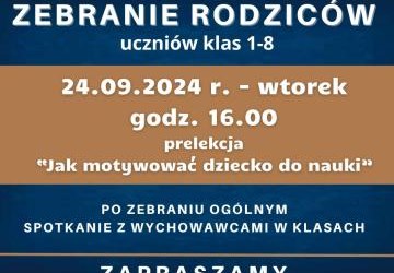 Zebranie rodziców - 24.09.2024r.