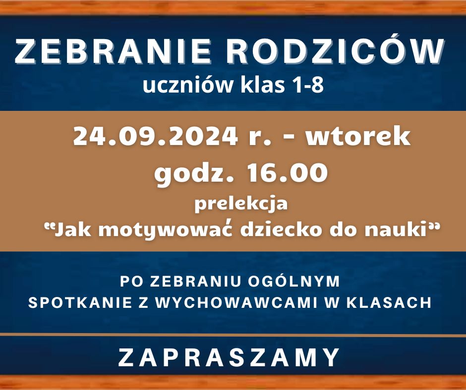 Zebranie rodziców - 24.09.2024r.