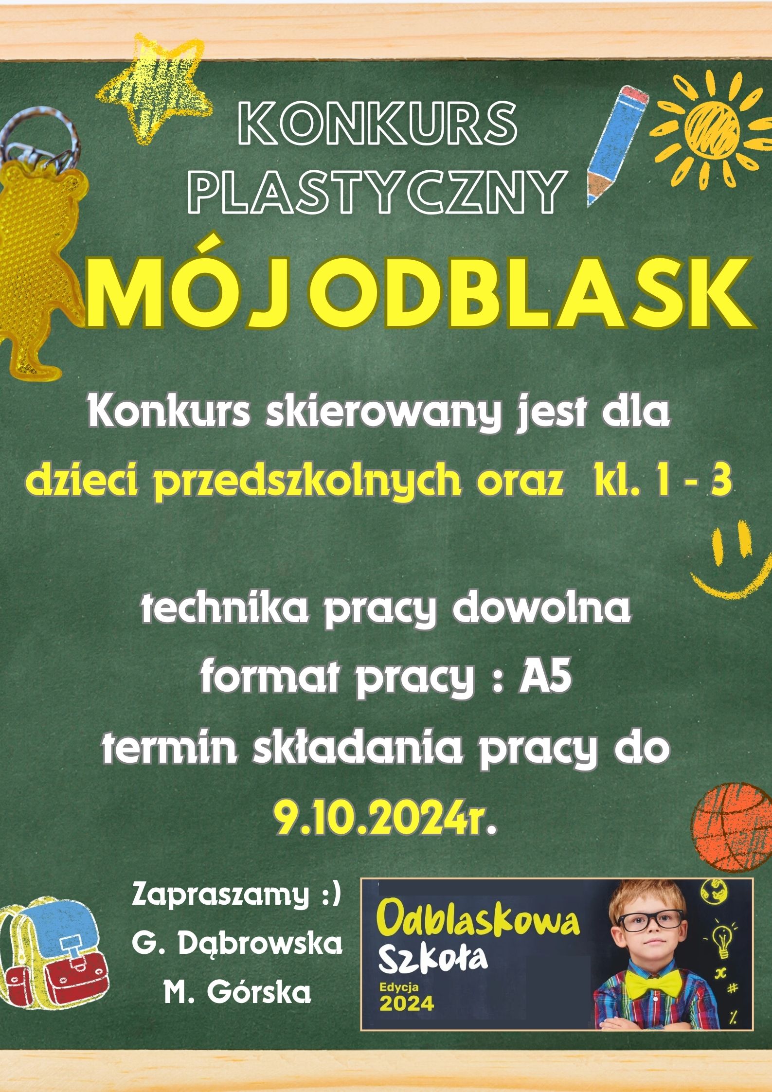 Szkolny Konkurs Plastyczny „ Mój odblask”