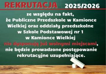 Rekrutacja uzupełniająca - brak miejsc