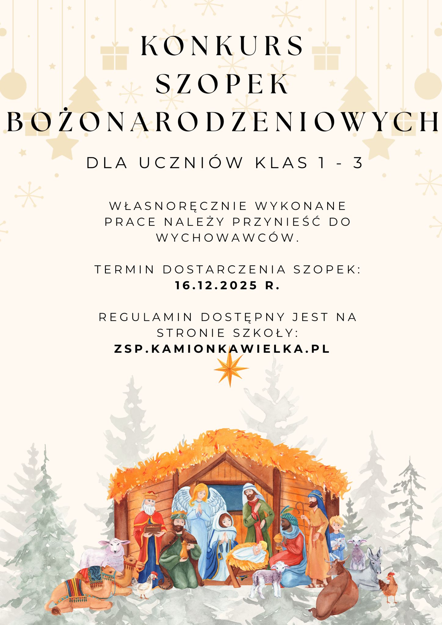 REGULAMIN KONKURSU SZOPKA BOŻONARODZENIOWA