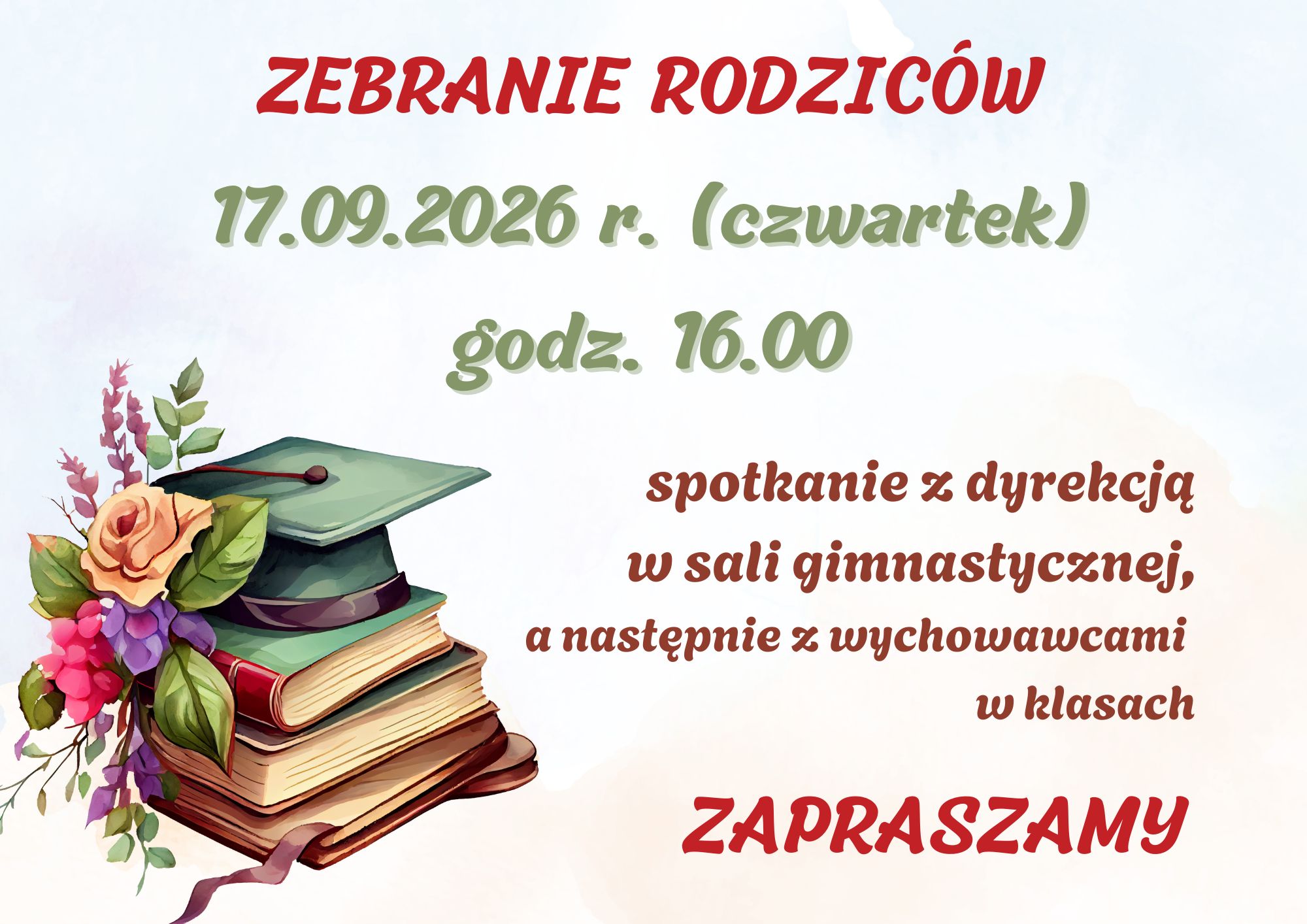 Zebranie rodziców - 17.09.2026 r.