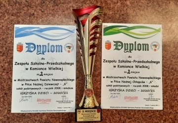 2  miejsca dziewcząt i chłopców w Mistrzostwach Powiatu Nowosądeckiego w Piłce Nożnej